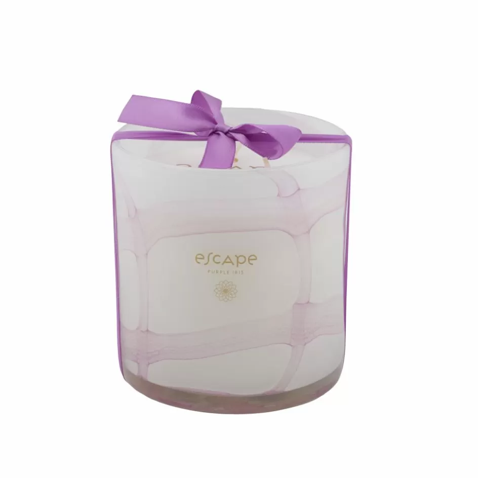 CASA ESCAPE PURPLE IRIS Bougie Parfumée Dans Un Verre Mauve Clair Clearance