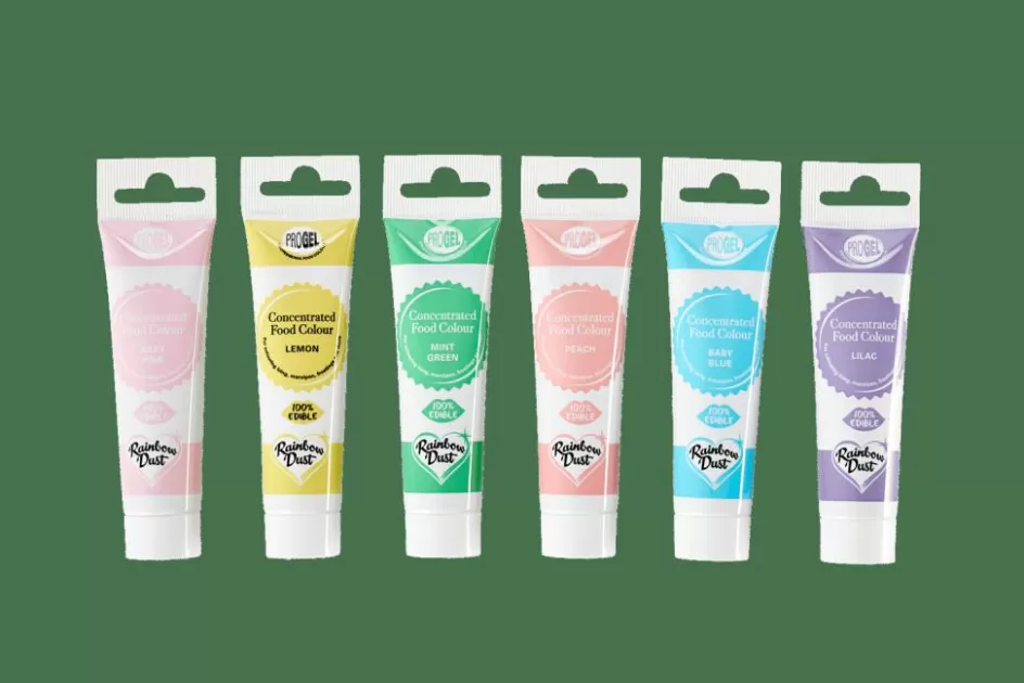 CASA RAINBOWDUST 6 Gels Colorants Pâte à Sucre Couleurs Pastel Diverses Couleurs Hot