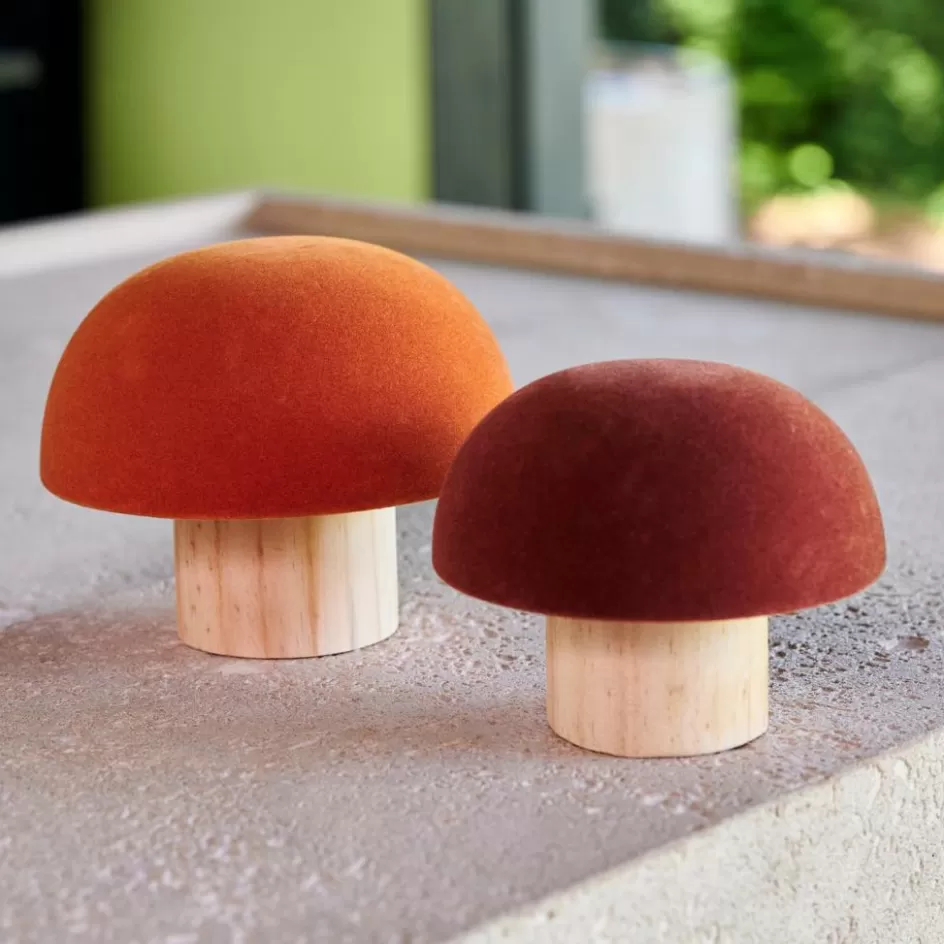 CASA VELVET Champignon Naturel, Bordeaux, Multicolore Discount