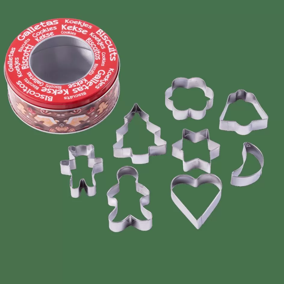 CASA X-MAS Emporte-pièces Set De 8 En Boîte Métallique Argent Fashion