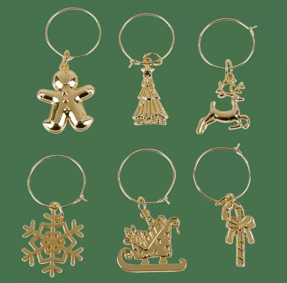 CASA X-MAS GLAM Marque Verre Set De 6 Doré Cheap