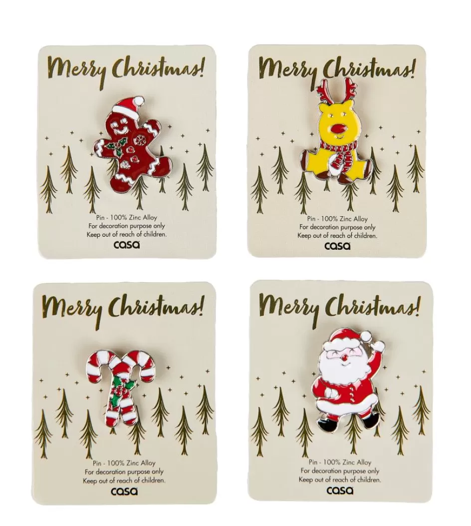 CASA X-MAS Set à Pâtisserie 4P. Spatule Avec 3 Emporte-pièces Doré, Multicolore Hot